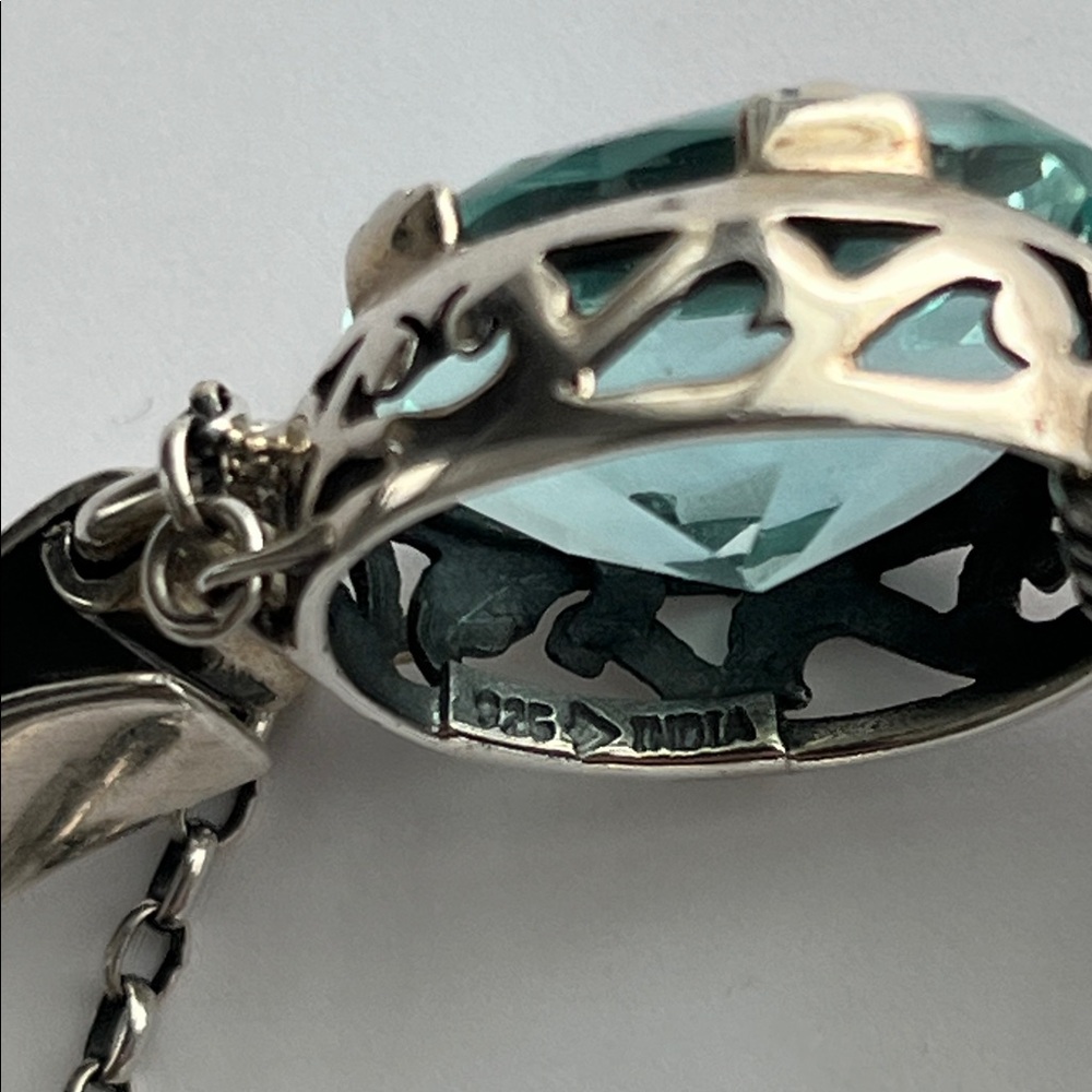 Silpada Sterling Silver and Blue Faceted Glass Bracelet - Picture 2 of 10